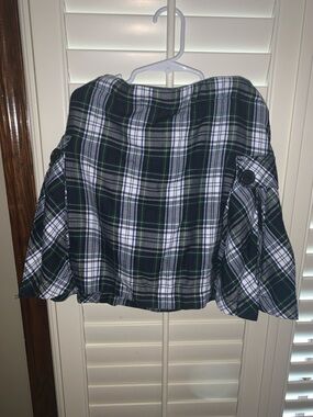 Lands' End Kids Plaid Skort in Navy, White & Green